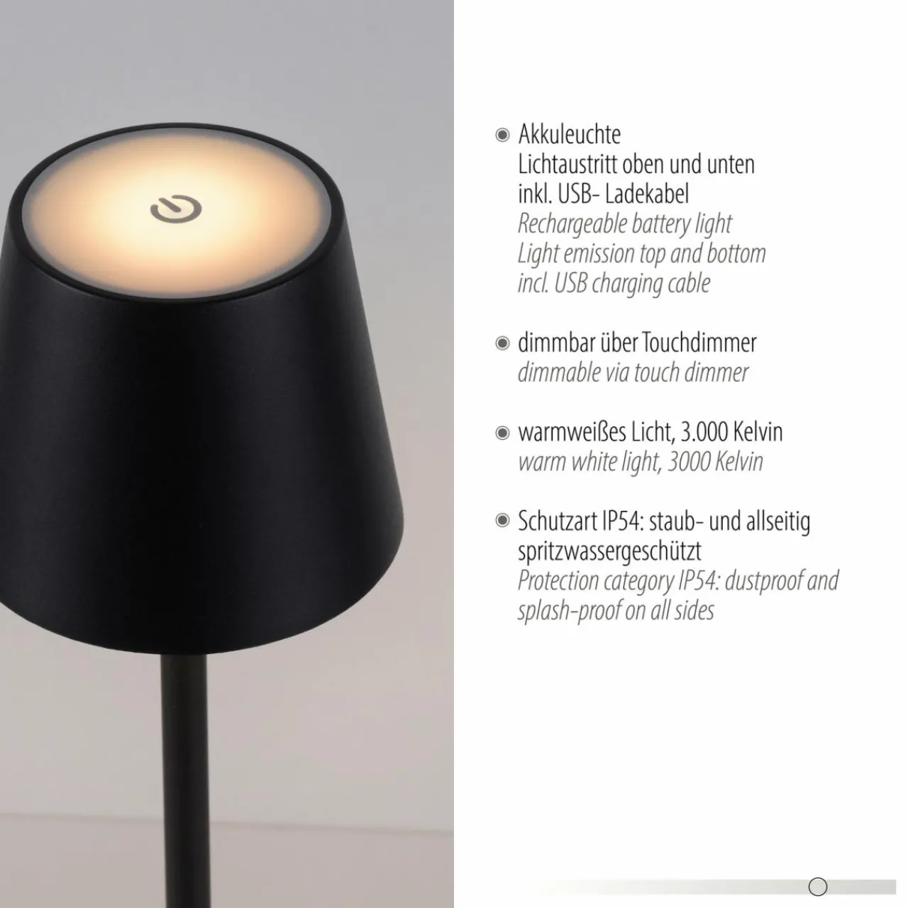 just_light_lampe_de_table_led_rechargeable_euria_noir_fer_ip_4.webp JUST LIGHT. Lampe de table LED rechargeable Euria, noir, fer IP54^ Lampes Décoratives