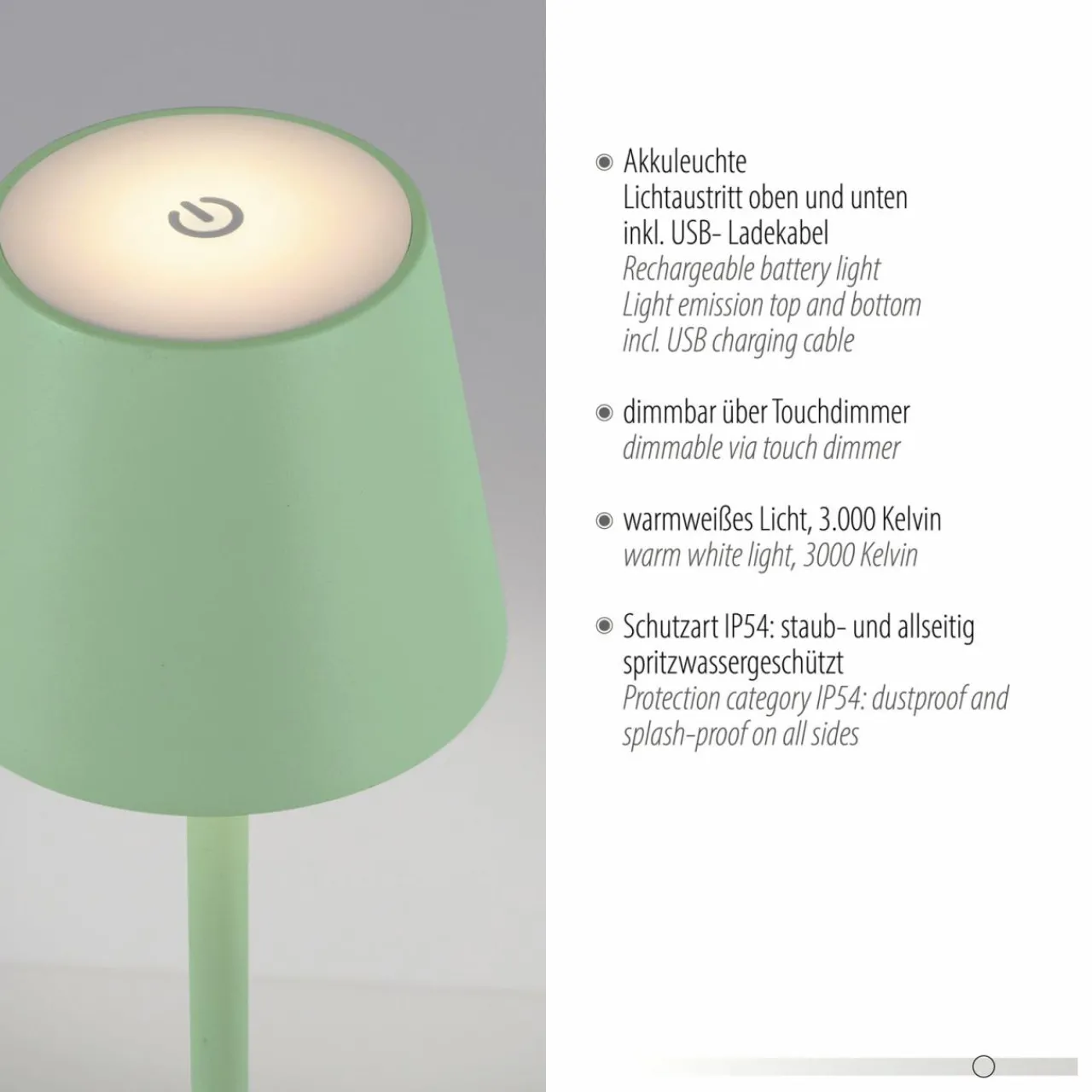 just_light_lampe_de_table_led_rechargeable_euria_vert_fer_ip_5.webp JUST LIGHT. Lampe de table LED rechargeable Euria, vert, fer, IP54^ Lampes Décoratives