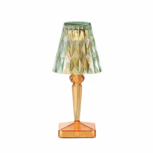 Kartell Lampe à poser LED rechargeable Battery, vert menthe/orange, IP54^ Lampes Décoratives