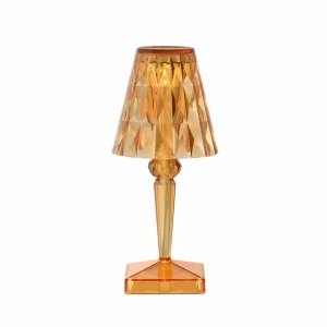 Kartell Lampe à poser rechargeable LED Battery, orange pastel, IP54^ Lampes Décoratives