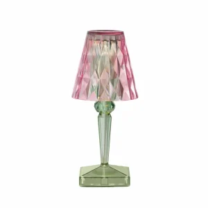 Kartell Lampe à poser rechargeable LED Battery, rose/vert, IP54^ Lampes Décoratives