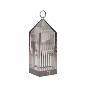 Kartell Lampe à poser rechargeable LED Lantern, fumé, recyclé, IP54^ Lampes Décoratives