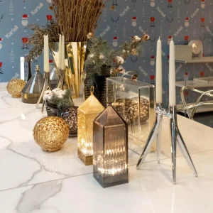 Kartell Lantern lampe à poser LED, gris fumée IP54^ Lampes Décoratives