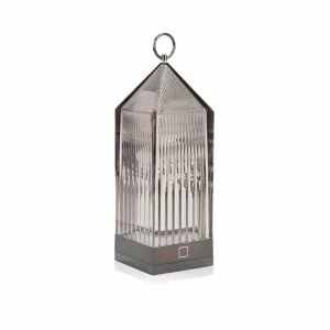 Kartell Lantern lampe à poser LED, gris fumée IP54^ Lampes Décoratives