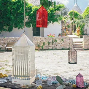 Kartell Lantern lampe à poser LED, rouge IP54^ Lampes Décoratives