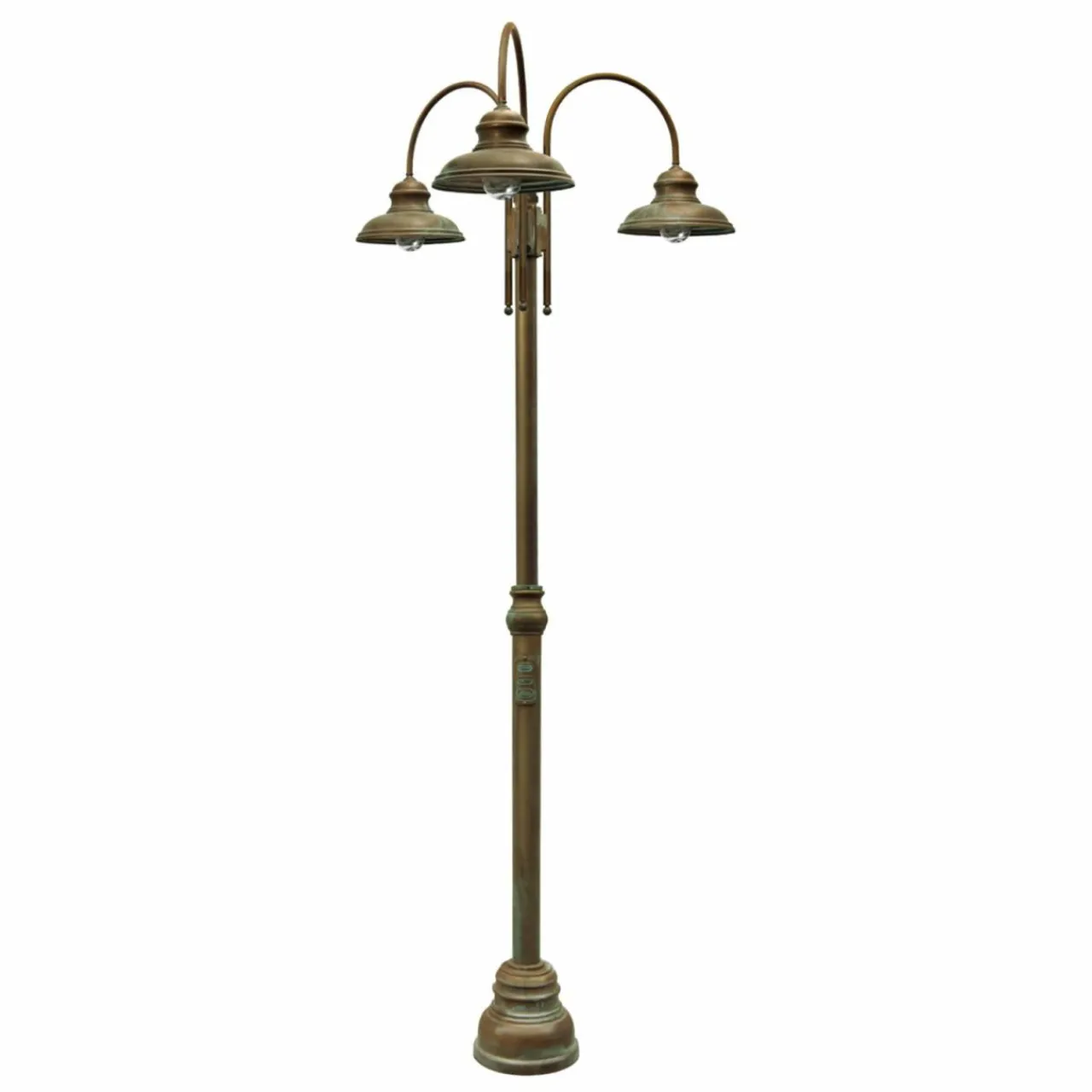 lampadaire_dextrieur_luca_laiton_antiquecuivre__lampes_0.webp Moretti Luce Lampadaire d'extérieur Luca laiton antique-cuivre, 3 lampes^ Lampadaires D'Extérieur
