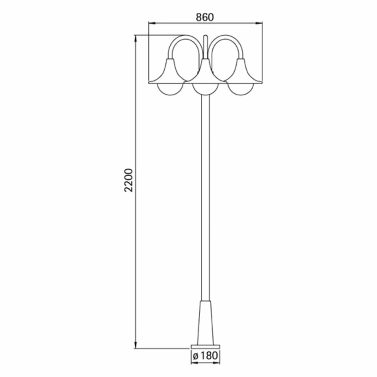 lampadaire_lgant__noir___lampes_1-1.webp Albert Leuchten Lampadaire élégant 171 noir à 3 lampes^ Lampadaires D'Extérieur