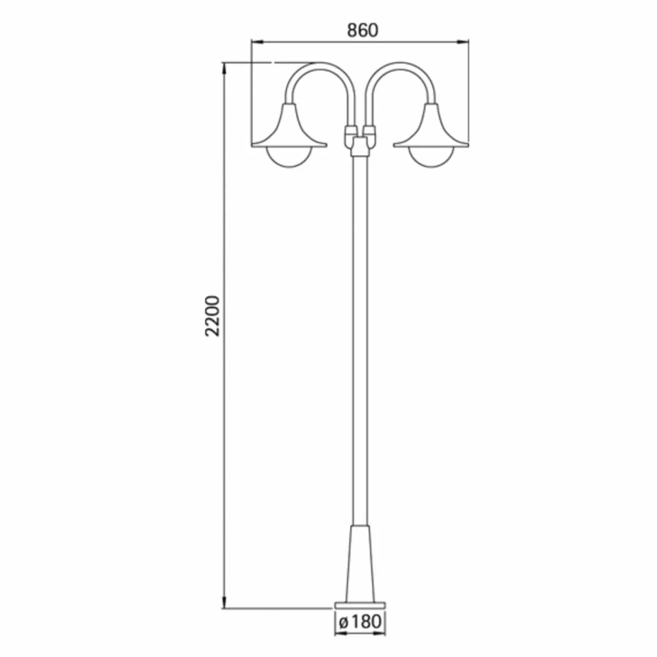 lampadaire_lgant__noir___lampes_1.webp Albert Leuchten Lampadaire élégant 171 noir à 2 lampes^ Lampadaires D'Extérieur
