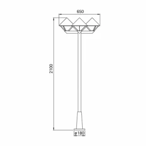 Albert Leuchten Lampadaire moderne 181 noir à 3 lampes^ Lampadaires D'Extérieur