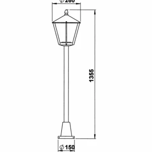 Albert Leuchten Lampadaire rustique 677 noir^ Lampadaires D'Extérieur