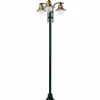 K.S. Verlichting Lampadaire Toscane vert à 3 lampes^ Lampadaires D'Extérieur