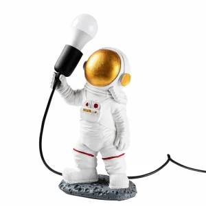 Opviq Lampe à poser Astronaut-1, blanc, polyester, hauteur 32 cm^ Lampes Décoratives