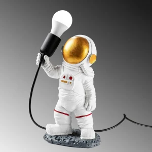 Opviq Lampe à poser Astronaut-1, blanc, polyester, hauteur 32 cm^ Lampes Décoratives