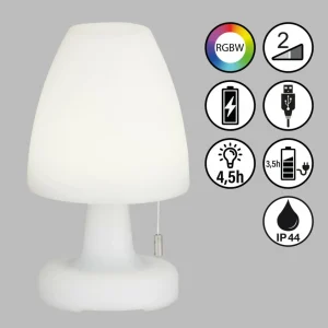 FH Lighting Lampe à poser batterie LED Termoli conique, 25 cm^ Lampes Décoratives