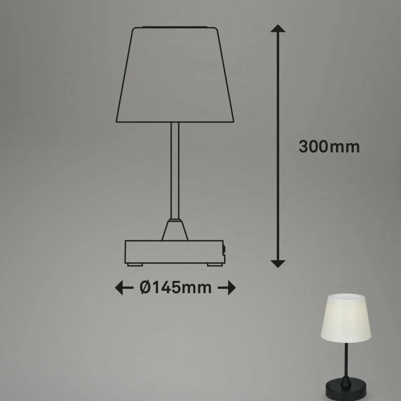 lampe__poser_led_rechargeable_dextrieur_campi_intensit_variable_noir_1.webp Briloner Lampe à poser LED rechargeable d'extérieur Campi, intensité variable, noir^ Lampes Décoratives