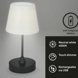 Briloner Lampe à poser LED rechargeable d'extérieur Campi, intensité variable, noir^ Lampes Décoratives