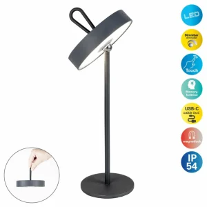 Näve Lampe à poser LED rechargeable Ella, magnétique, grise^ Lampes Décoratives