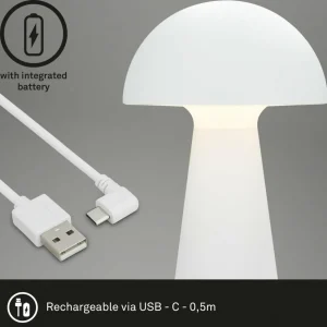 Briloner Lampe à poser LED rechargeable Fungo, blanc^ Lampes Décoratives