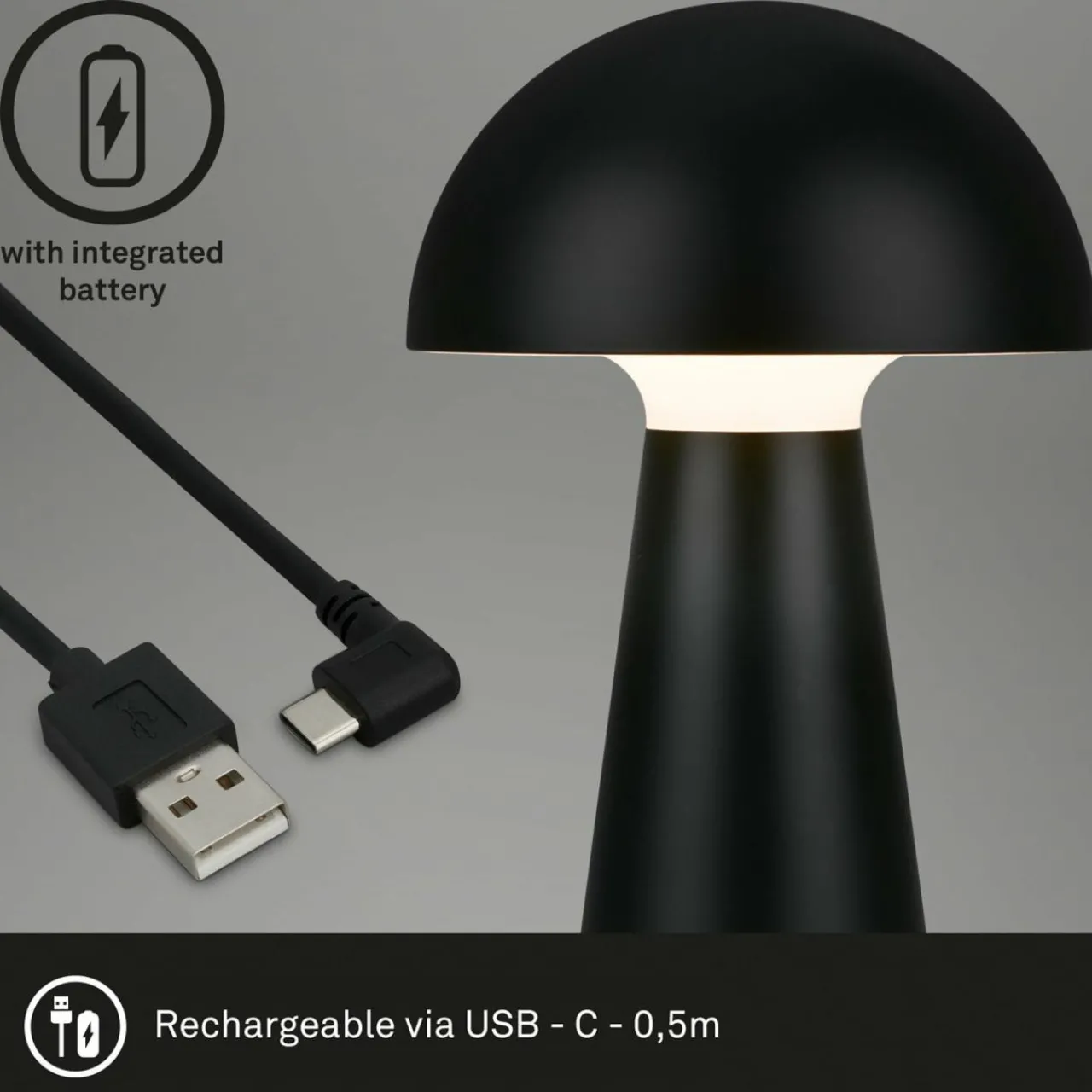 lampe__poser_led_rechargeable_fungo_noir_5.webp Briloner Lampe à poser LED rechargeable Fungo, noir^ Lampes Décoratives