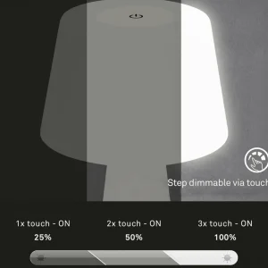 Briloner Lampe à poser LED rechargeable Kihi, blanc^ Lampes Décoratives