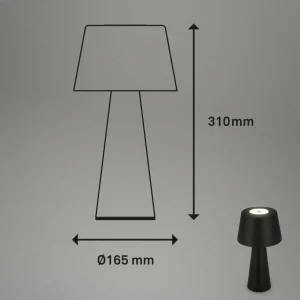 Briloner Lampe à poser LED rechargeable Kihi, noir^ Lampes Décoratives