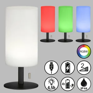 FH Lighting Lampe à poser LED rechargeable Larino, hauteur 28 cm^ Lampes Décoratives