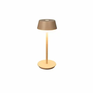 Konstsmide Lampe à poser LED rechargeable Lyon, sable, IP54, variateur d'intensité,^ Lampes Décoratives