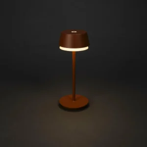 Konstsmide Lampe à poser LED rechargeable Lyon, terracotta, IP54, variateur^ Lampes Décoratives