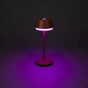 Konstsmide Lampe à poser LED rechargeable Lyon, terracotta, IP54, variateur^ Lampes Décoratives