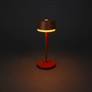Konstsmide Lampe à poser LED rechargeable Lyon, terracotta, IP54, variateur^ Lampes Décoratives