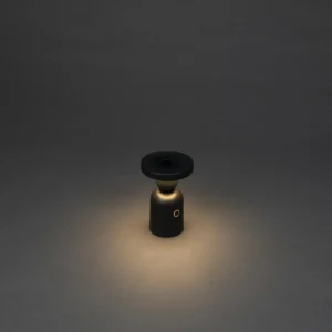 Konstsmide Lampe à poser LED rechargeable Nantes, noir, aluminium, IP54, variateur^ Lampes Décoratives