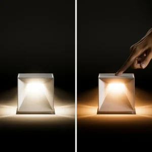 Sigor Lampe à poser LED rechargeable Nutalis, beige dune, IP54, intensité variable^ Lampes Décoratives
