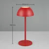 Reality Leuchten Lampe à poser LED rechargeable Ricardo, rouge, hauteur 30 cm, plastique^ Lampes Décoratives