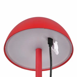 Reality Leuchten Lampe à poser LED rechargeable Ricardo, rouge, hauteur 30 cm, plastique^ Lampes Décoratives