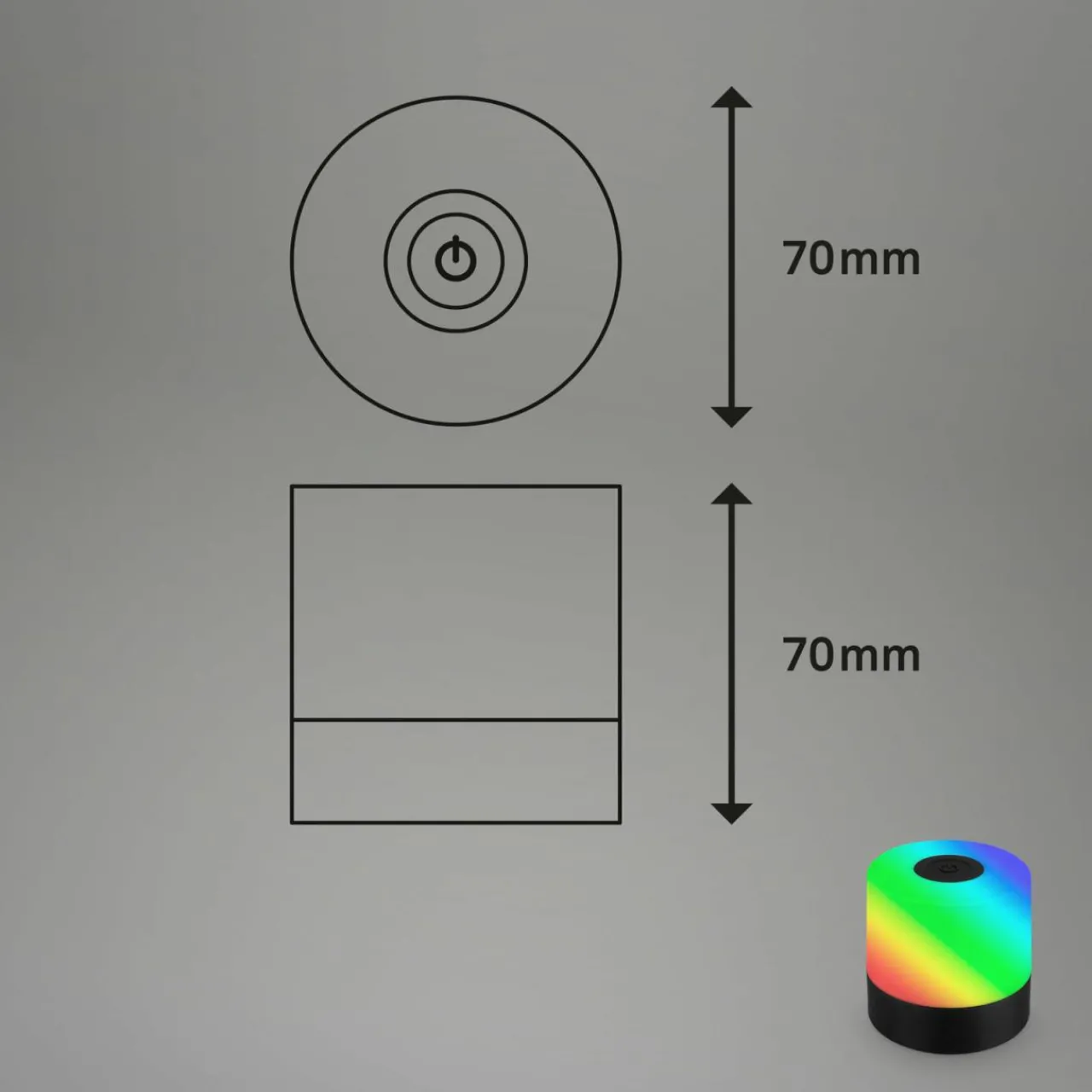 lampe__poser_led_rechargeable_smal_noir_rgbw_plastique__cm_0.webp Briloner Lampe à poser LED rechargeable Smal, noir, RGBW, plastique, 7 cm^ Lampes Décoratives