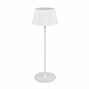 Reality Leuchten Lampe à poser LED rechargeable Suarez, blanc, hauteur 39 cm, métal^ Lampes Décoratives