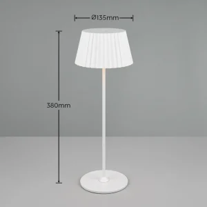 Reality Leuchten Lampe à poser LED rechargeable Suarez, blanc, hauteur 39 cm, métal^ Lampes Décoratives