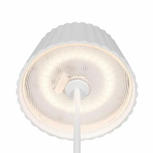 Reality Leuchten Lampe à poser LED rechargeable Suarez, blanc, hauteur 39 cm, métal^ Lampes Décoratives