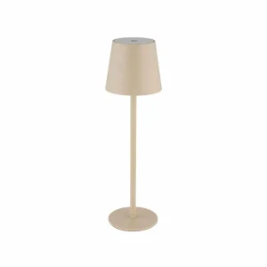 Globo Lampe à poser LED rechargeable Vannie, sable, hauteur 36 cm, CCT^ Lampes Décoratives