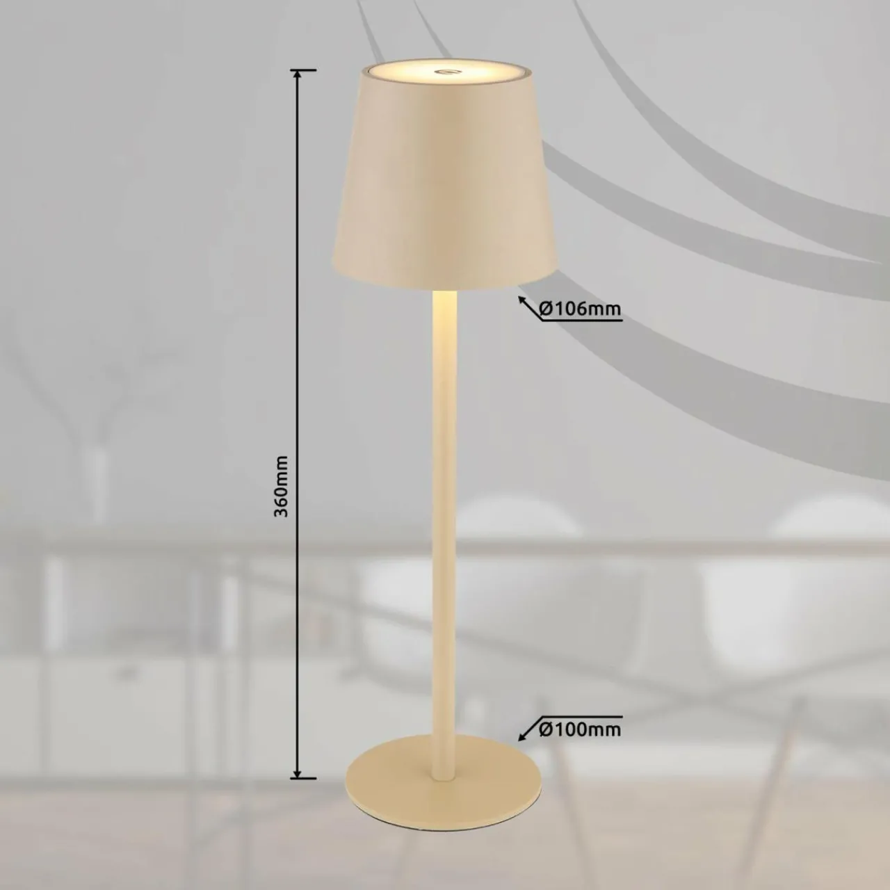 lampe__poser_led_rechargeable_vannie_sable_hauteur__cm_cct_1.webp Globo Lampe à poser LED rechargeable Vannie, sable, hauteur 36 cm, CCT^ Lampes Décoratives