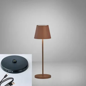 FH Lighting Lampe batterie LED Cosenza 2.0, 34 cm rouille^ Lampes Décoratives