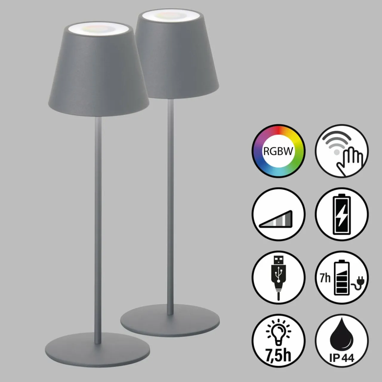 lampe_batterie_led_cosenza_x_gris_sable_h_cm_1.webp FH Lighting Lampe batterie LED Cosenza x2 gris sable H 38 cm^ Lampes Décoratives