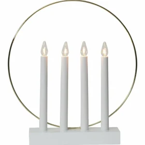 STAR TRADING Lampe déco fenêtre Glossy anneau 4 lampes, blanche^ Lumière De Noël