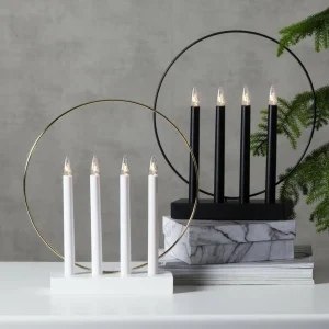 STAR TRADING Lampe déco fenêtre Glossy anneau 4 lampes, blanche^ Lumière De Noël