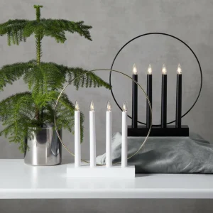 STAR TRADING Lampe déco fenêtre Glossy anneau 4 lampes, blanche^ Lumière De Noël