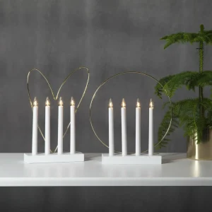 STAR TRADING Lampe déco fenêtre Glossy anneau 4 lampes, blanche^ Lumière De Noël