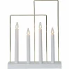 STAR TRADING Lampe déco fenêtre Glossy cadre, 4 lampes, blanche^ Lumière De Noël