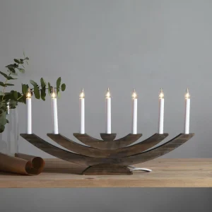 STAR TRADING Lampe déco fenêtre Navida, bois, 7 lampes, brune^ Lumière De Noël