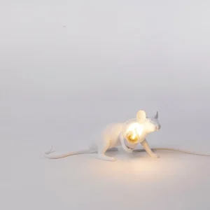 SELETTI Lampe déco LED Mouse Lamp USB couchée blanche^ Lampes Décoratives