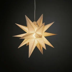 Konstsmide Christmas Lampe déco LED Étoile en papier 3D blanche, dim^ Lumière De Noël